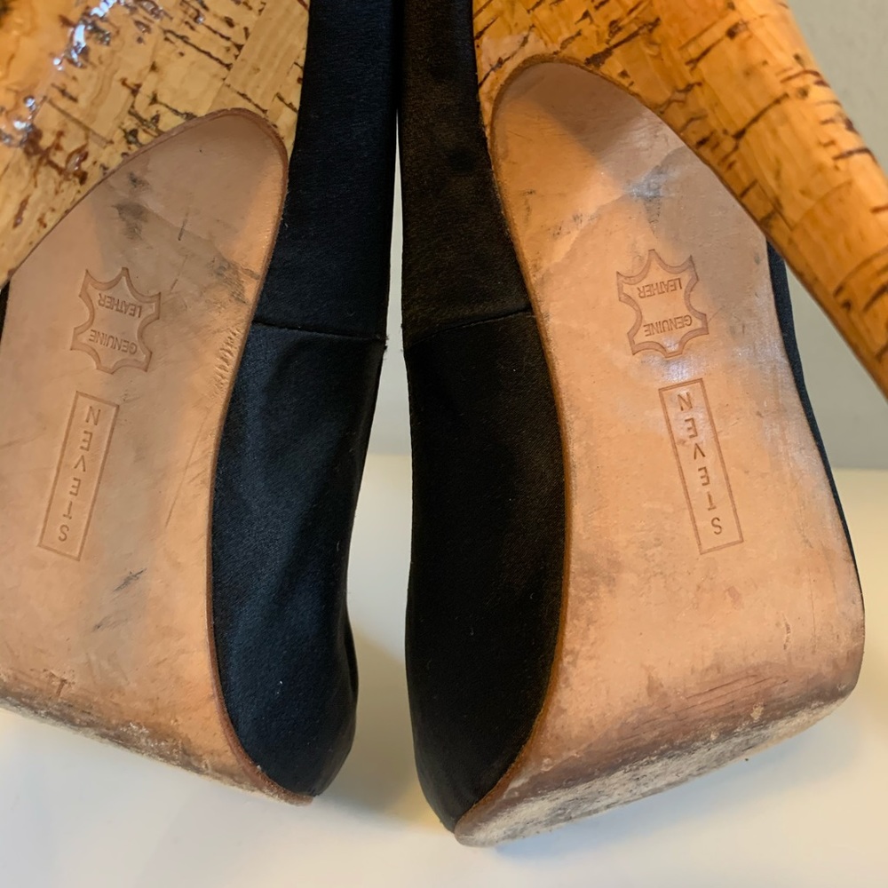 Steven by Steve Madden | satin+cork peep toe |sz 8 - Picture 9 of 15